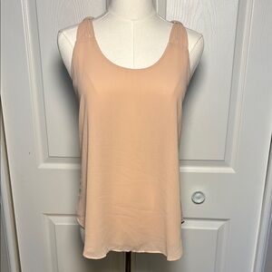 Amazing Back! Nude / Tan Sleeveless Blouse